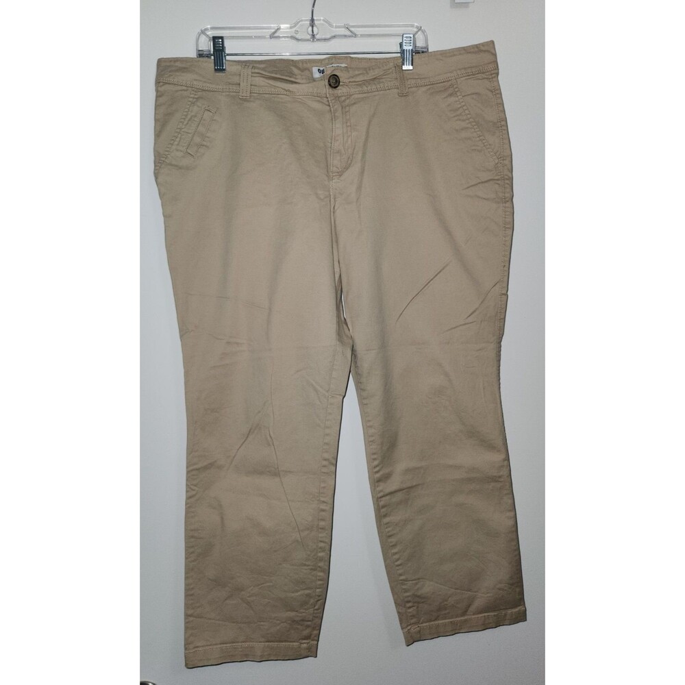 Old Navy Womens Sz 18 Khaki Chino Pants Casual Cropped Ankle Cotton Stretch